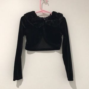 Girl cardigan or coat to put over a dress blk Fur